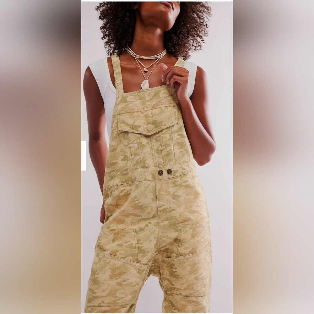 NWT M We The Free - Way It Goes Camo Harem Overalls - Picture 3 of 9